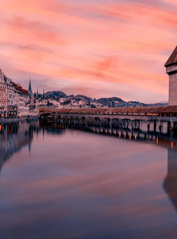 europe, nature, switzerland, lucerne, city, architecture, building, flow, sunset, to travel, photo