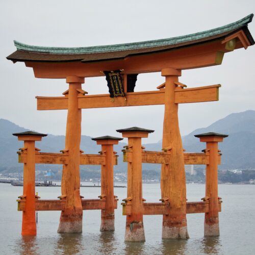 Floating torii gate of Itsukushima Shrine in Miyajima, Japan honeymoon inspiration