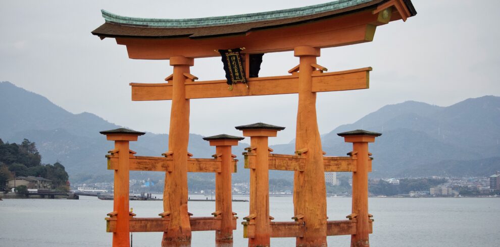 Floating torii gate of Itsukushima Shrine in Miyajima, Japan honeymoon inspiration